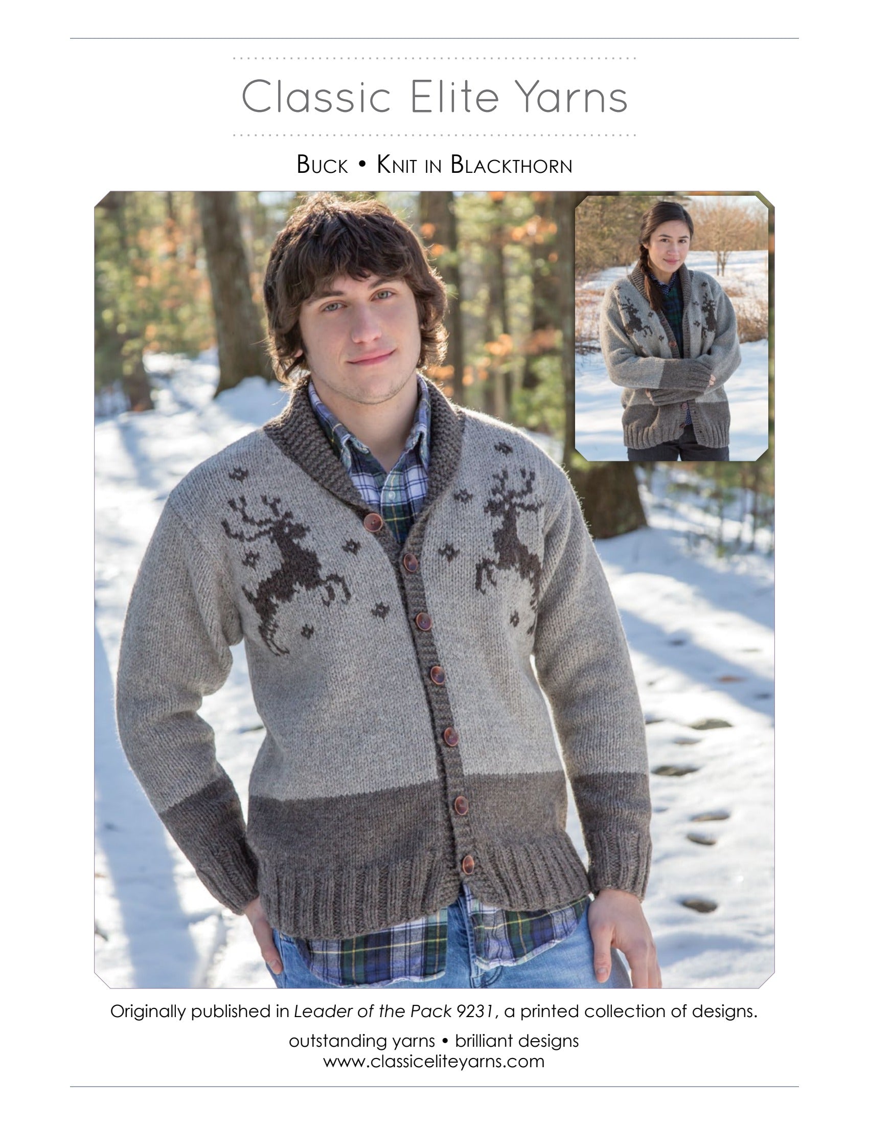 Classic Elite Yarns Buck Cardigan Knitting Pattern