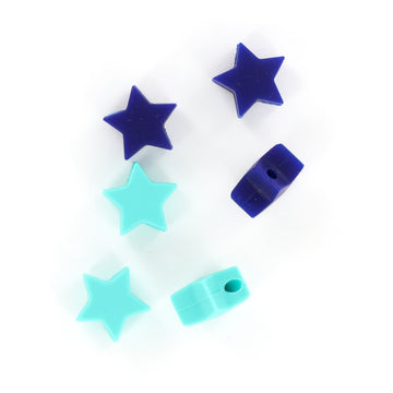 Teal, Blue Stars