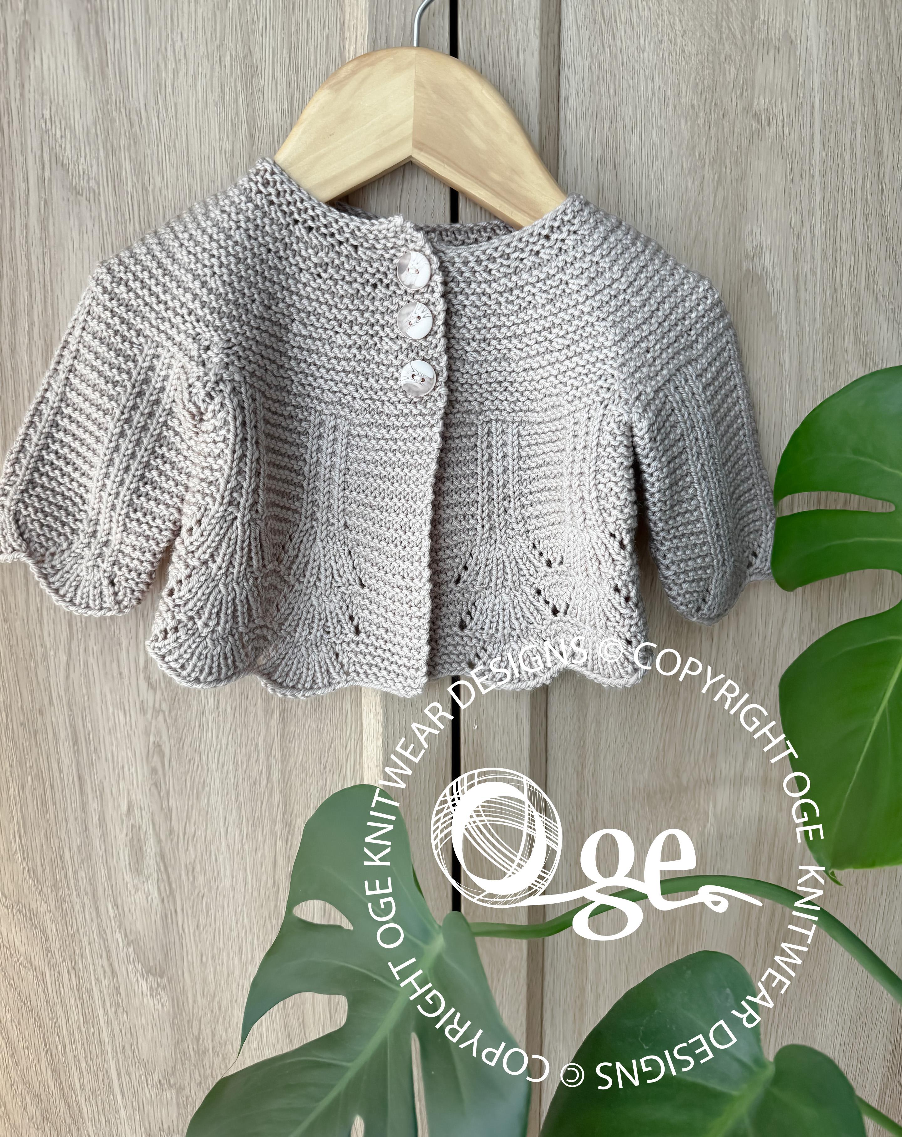 Shell Border Baby Cardigan - P097
