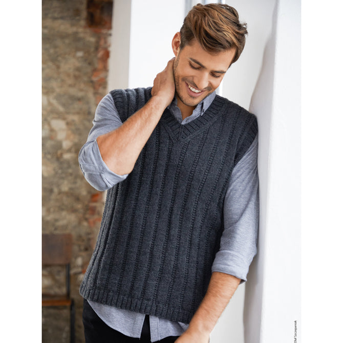 Lana Grossa Men's Vest Waistcoat Knitting Pattern