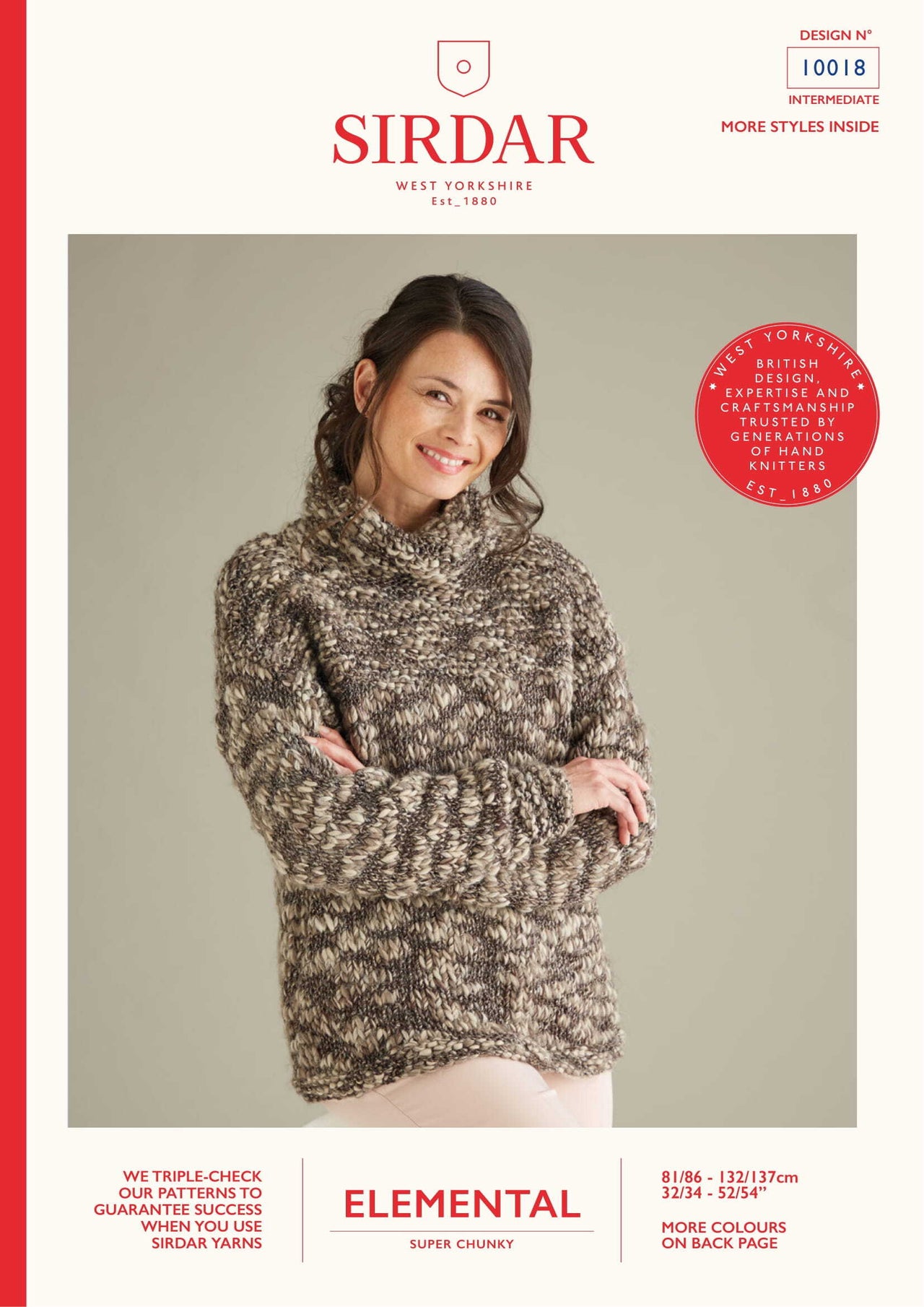 Sirdar 10018 Cowl Neck Pullover in Elemental PDF