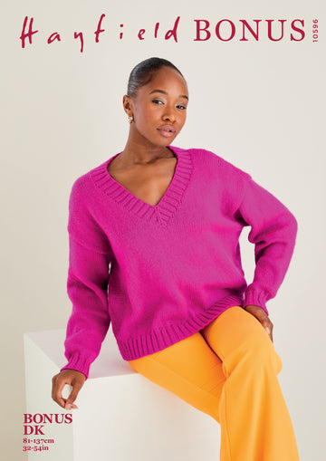 Sirdar V-Neck Sweater Jumper Knitting Pattern