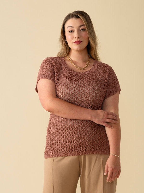 Adrienne Top in Berroco Modern Cotton DK Knitting Pattern