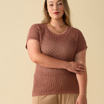Adrienne Top in Berroco Modern Cotton DK Knitting Pattern