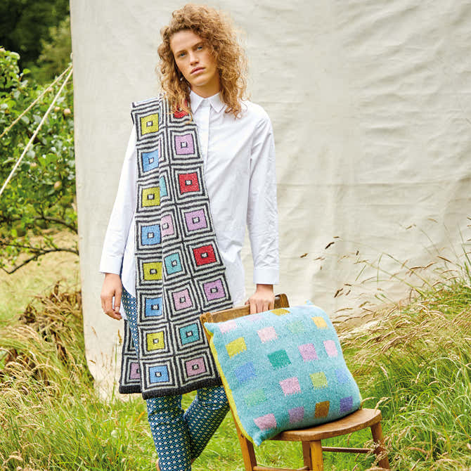 Rowan Paint Daubs Cushion Homeware Knitting Pattern