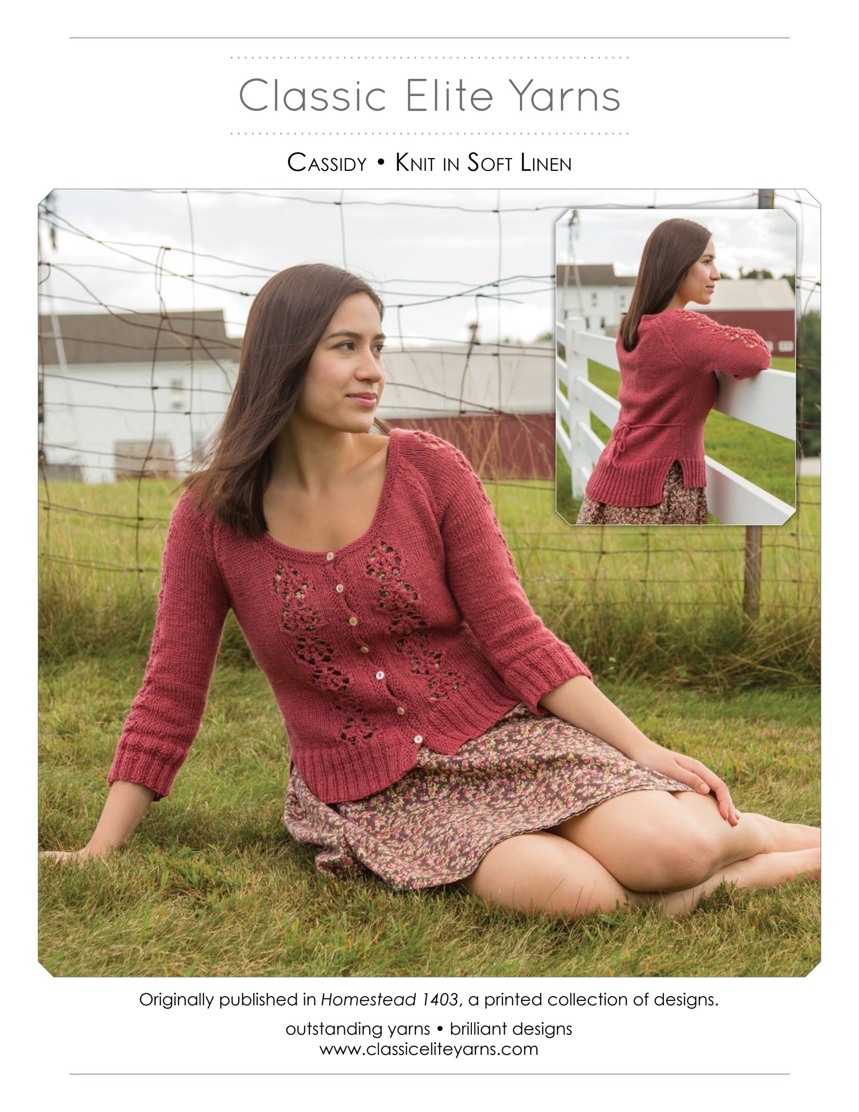 Classic Elite Yarns Cassidy Cardigan Knitting Pattern