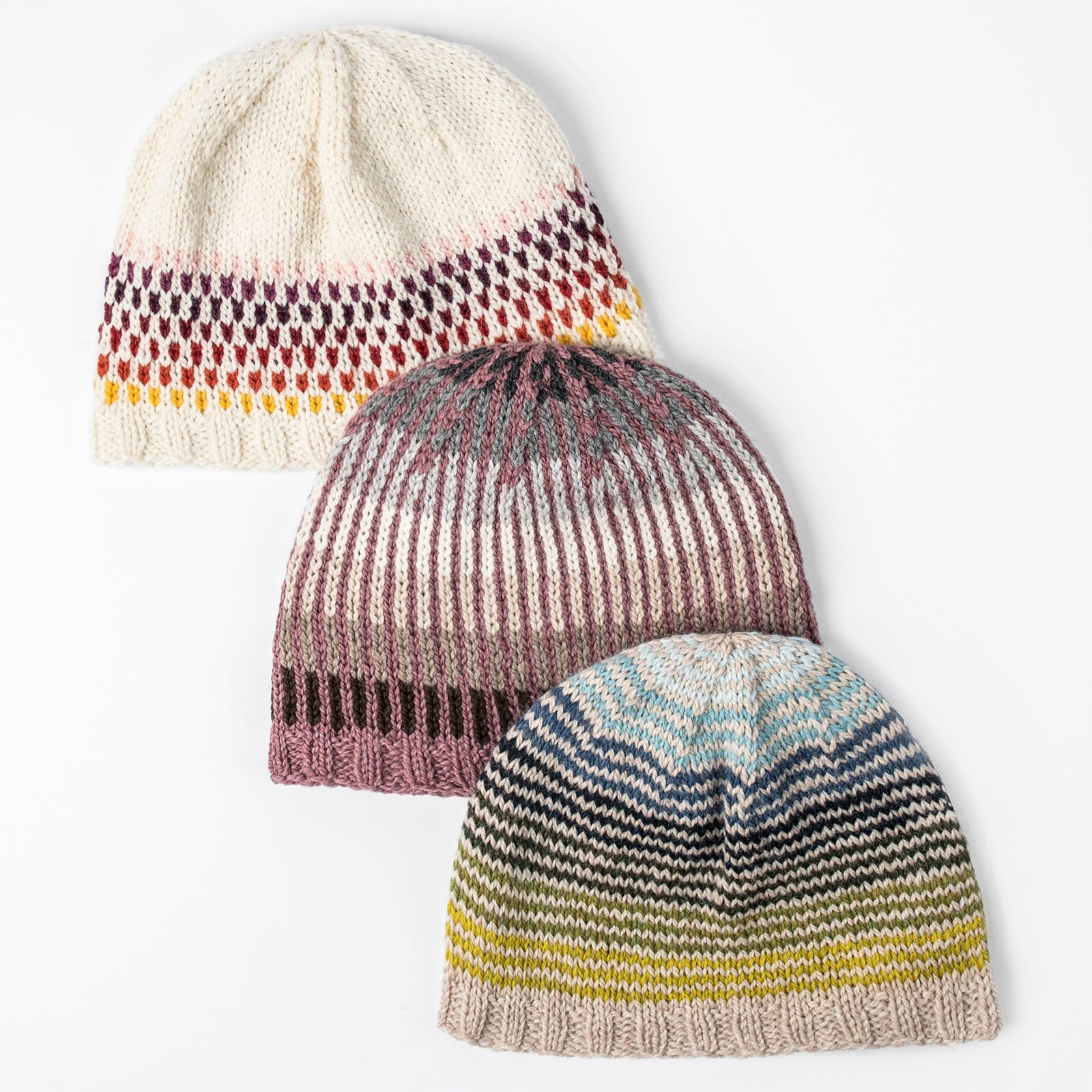 Blue Sky Fibers Corning Gradient Trio Cap Knitting Pattern