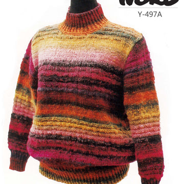 Striped Turtleneck Sweater Jumper Knitting Pattern