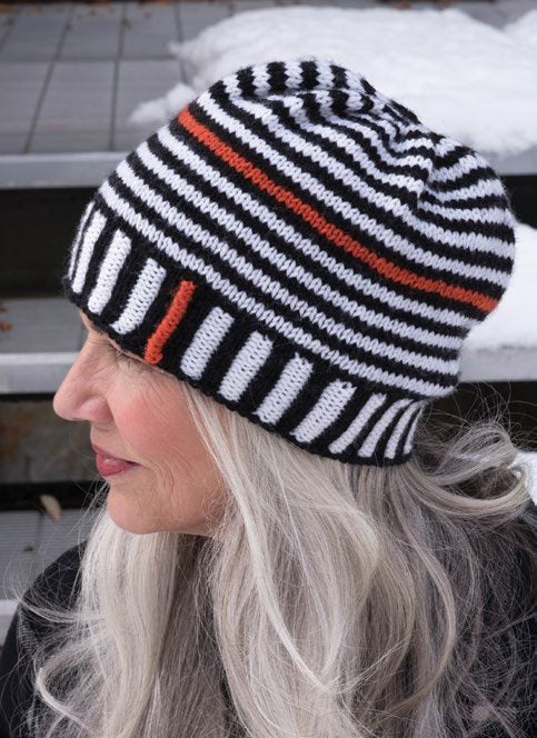 Ups and Downs Stripe Hat & Mittens Knitting Pattern