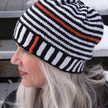 Ups and Downs Stripe Hat & Mittens Knitting Pattern