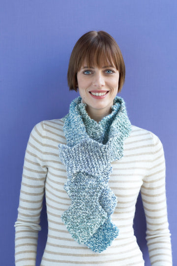 Coastal Zig Zag Scarf in Lion Brand Homespun - 80950AD PDF