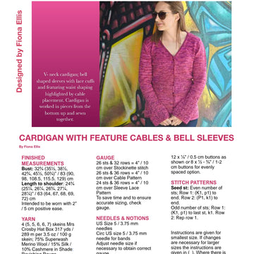Fiona Ellis Tintinnabulation Cardigan Knitting Pattern