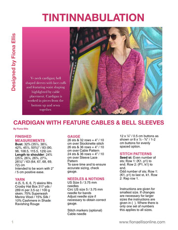 Fiona Ellis Tintinnabulation Cardigan Knitting Pattern