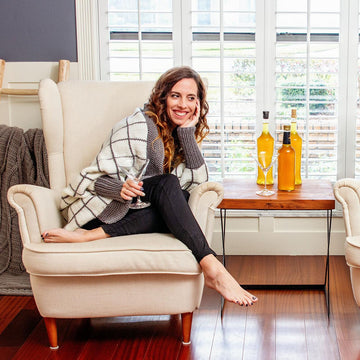 Windowpane Cocoon Knit Wrap