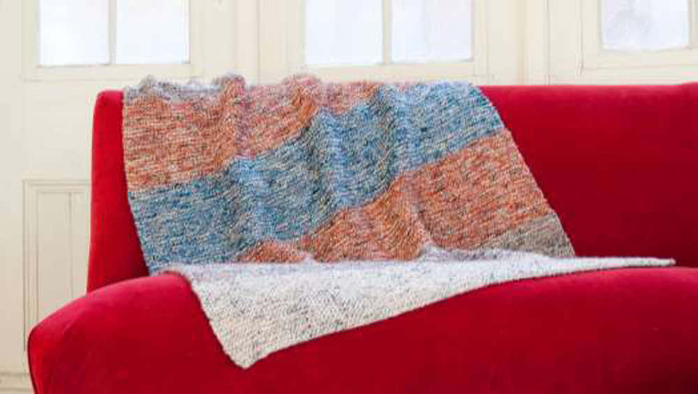 Garter Stripe Throw Blanket Knitting Pattern