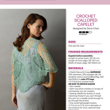 Filatura Di Crosa Scalloped Capelet Shawl Crochet Pattern