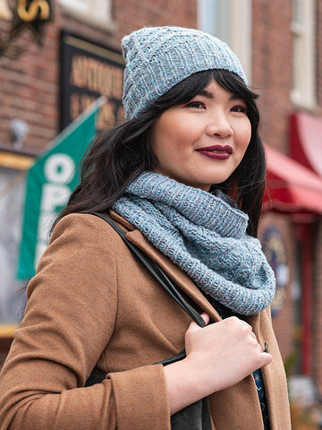 Lange Cowl and Hat in Berroco Millstone Tweed PDF