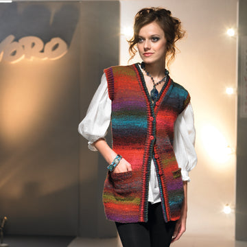 Francesca Long Waistcoat in Noro Kureyon - PDF
