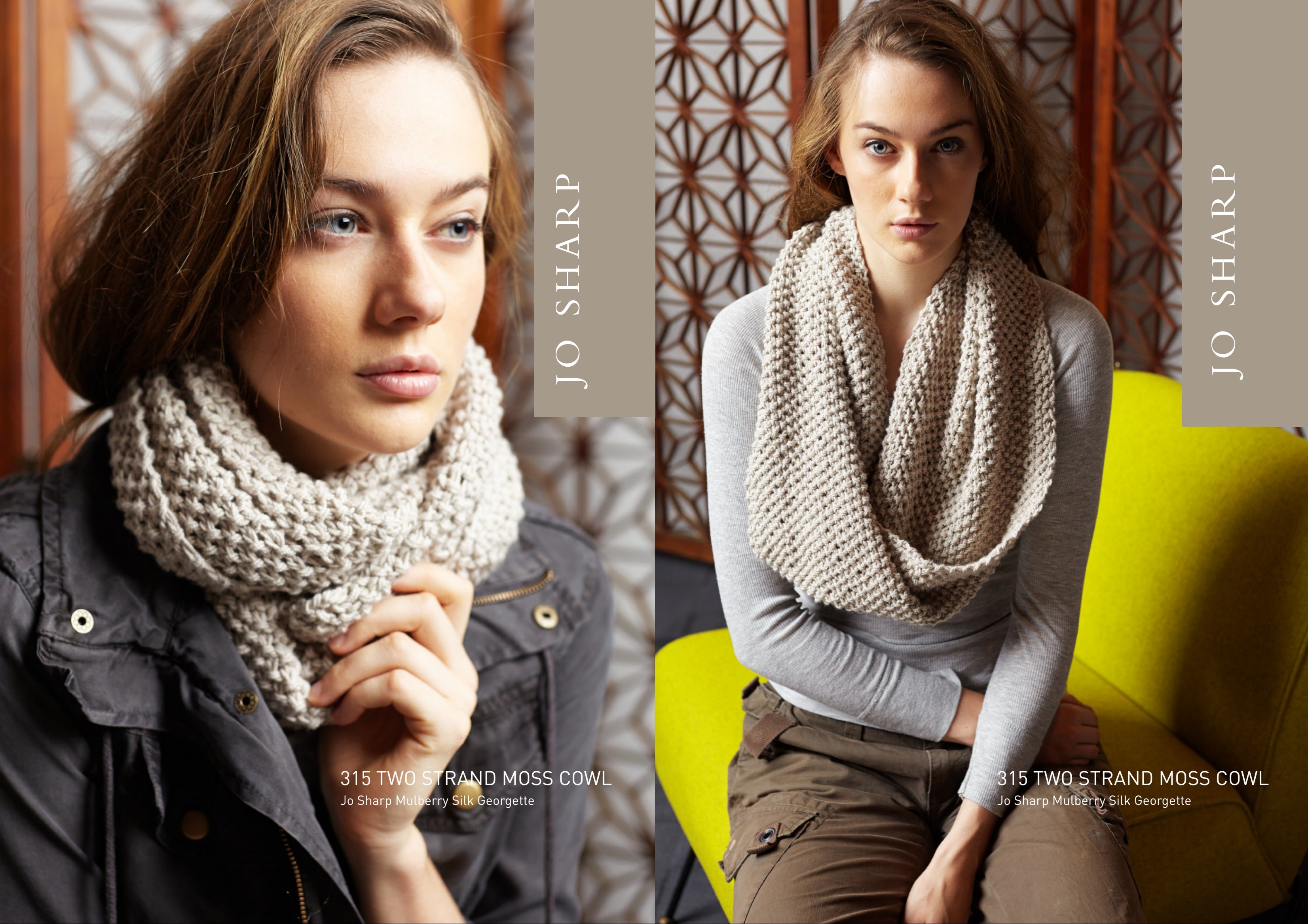 Jo Sharp Two Strand Moss Cowl Knitting Pattern