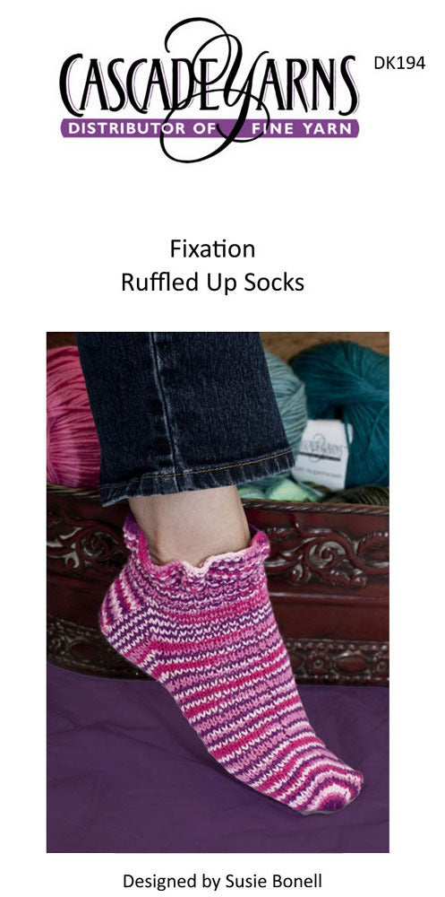 Cascade Yarns DK Fixation Ruffled Up Socks Knitting Pattern
