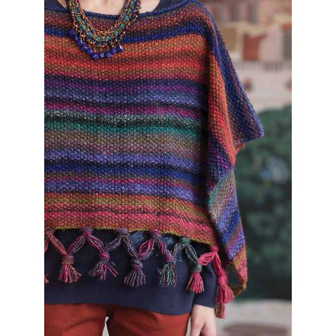Noro Fringed Poncho Cape Knitting Pattern