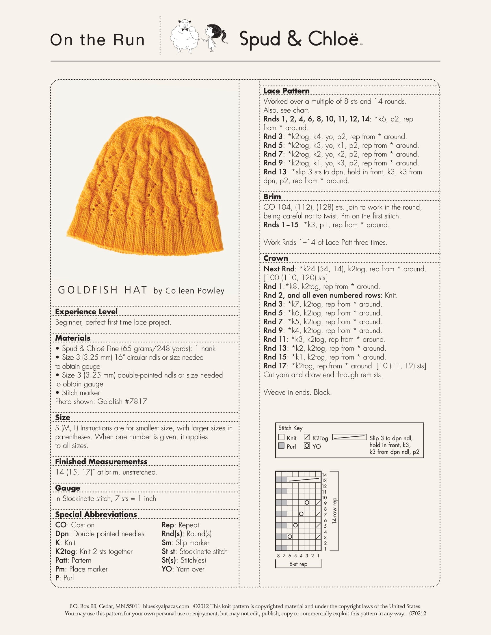Spud & Chloe by Blue Sky Fibers Goldfish Hat Knitting