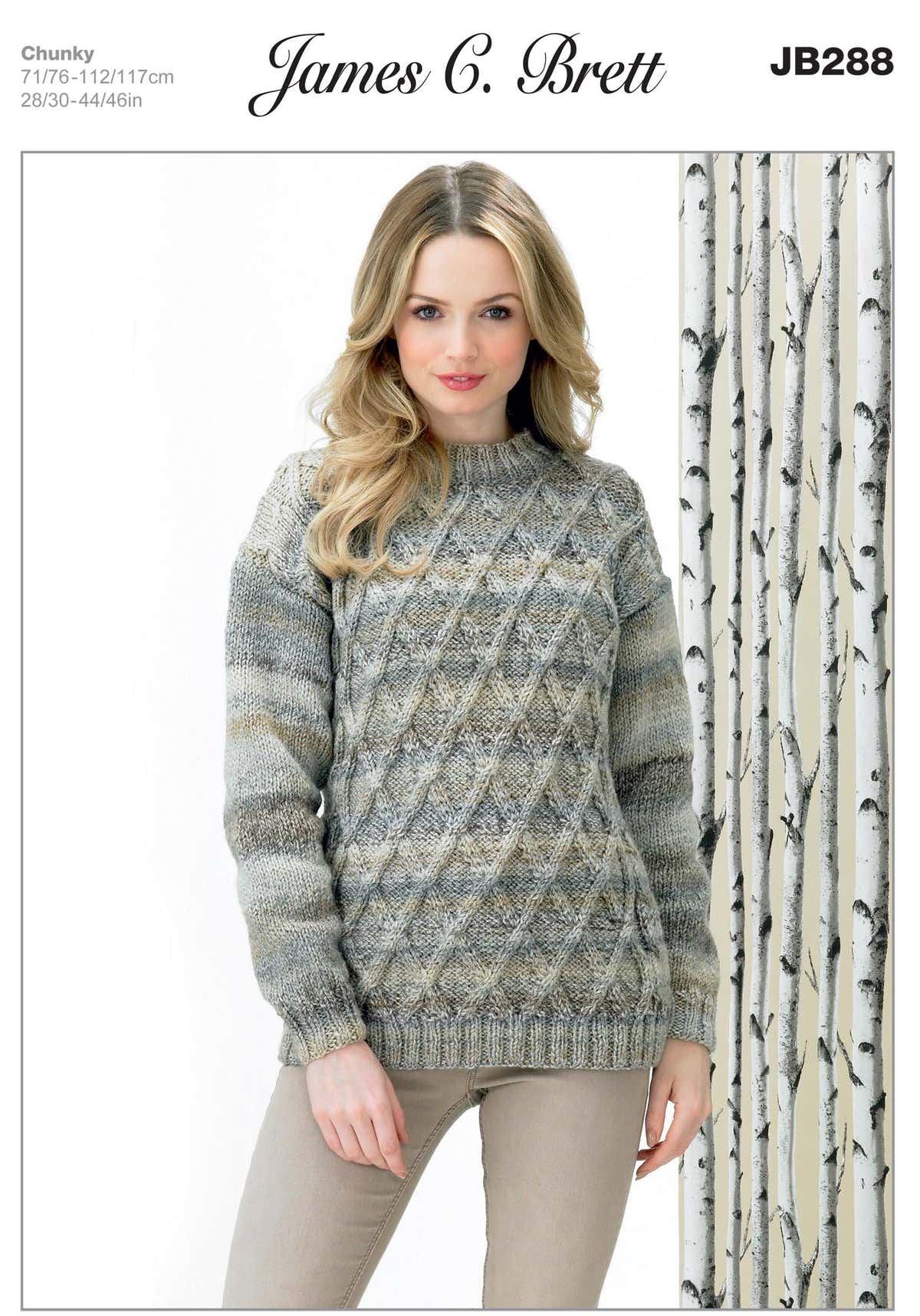 James C. Brett JB288 Sweater Knitting Pattern