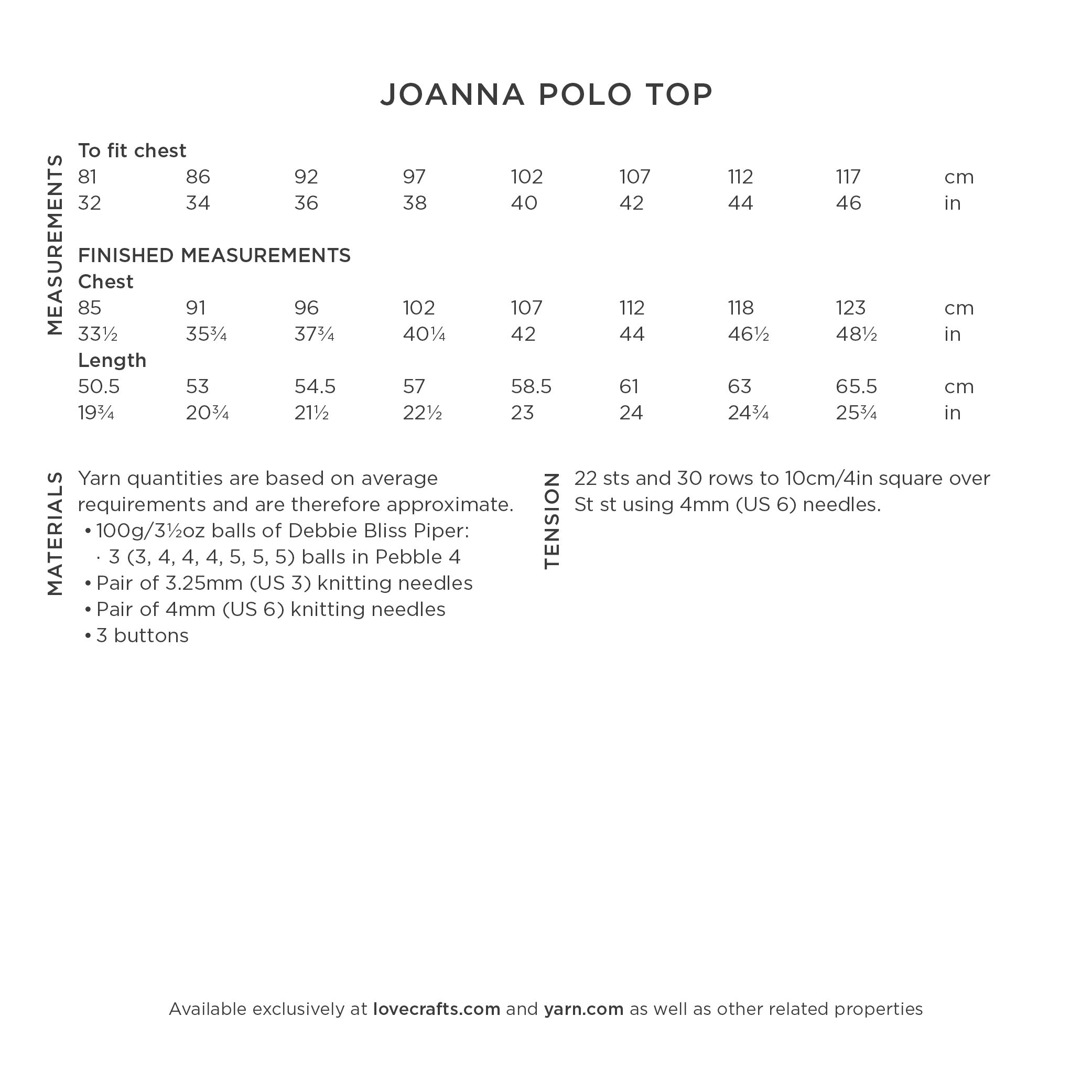 Debbie Bliss Joanna Polo Top Knitting Pattern