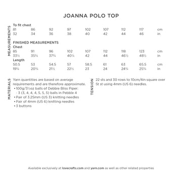 Debbie Bliss Joanna Polo Top Knitting Pattern