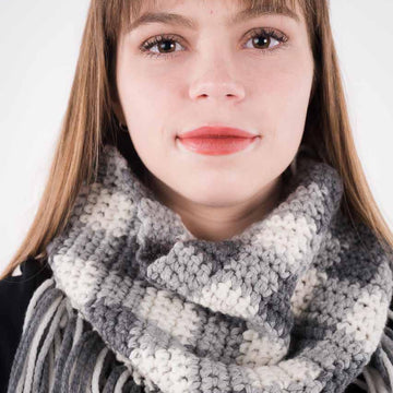 Monochrome Plaid Scarf Crochet Pattern
