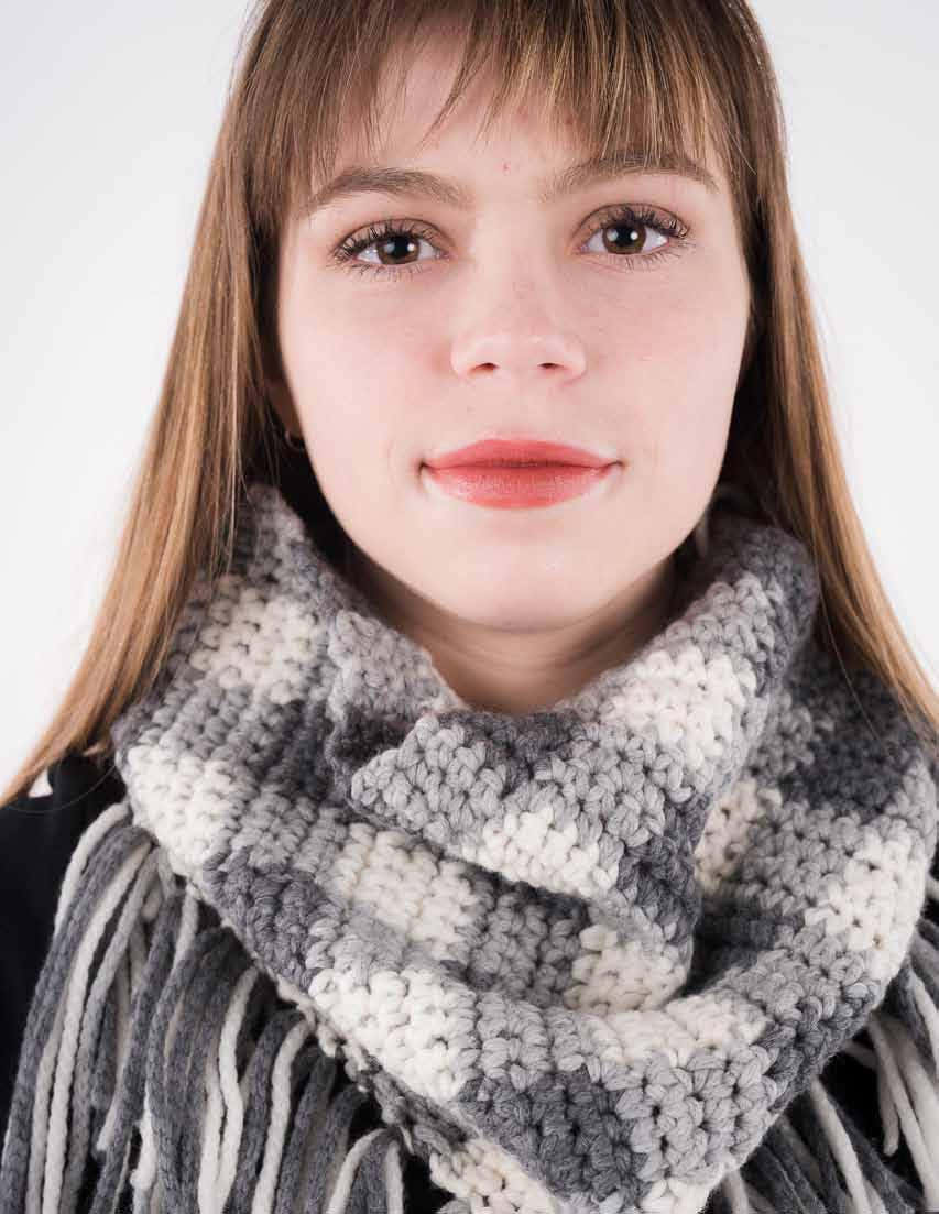 Monochrome Plaid Scarf Crochet Pattern