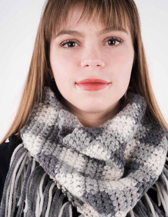 Monochrome Plaid Scarf Crochet Pattern