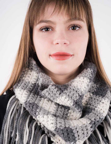Monochrome Plaid Scarf Crochet Pattern