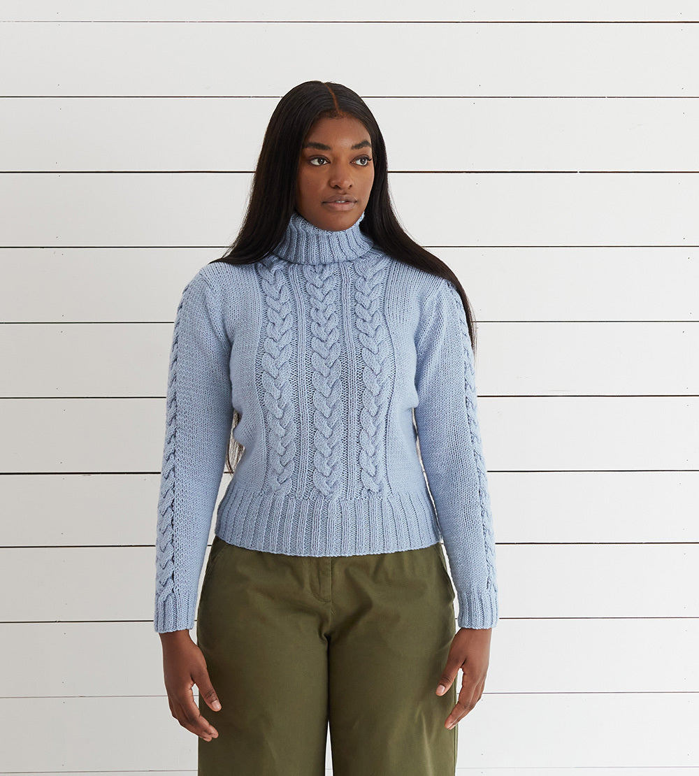 Debbie Bliss Cropped Cable Sweater Knitting Pattern