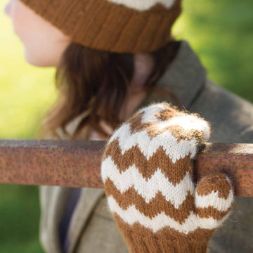 Herbie Chevron Hat and Mittens in Juniper Moon Farm Herriot -