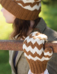 Herbie Chevron Hat and Mittens in Juniper Moon Farm Herriot -