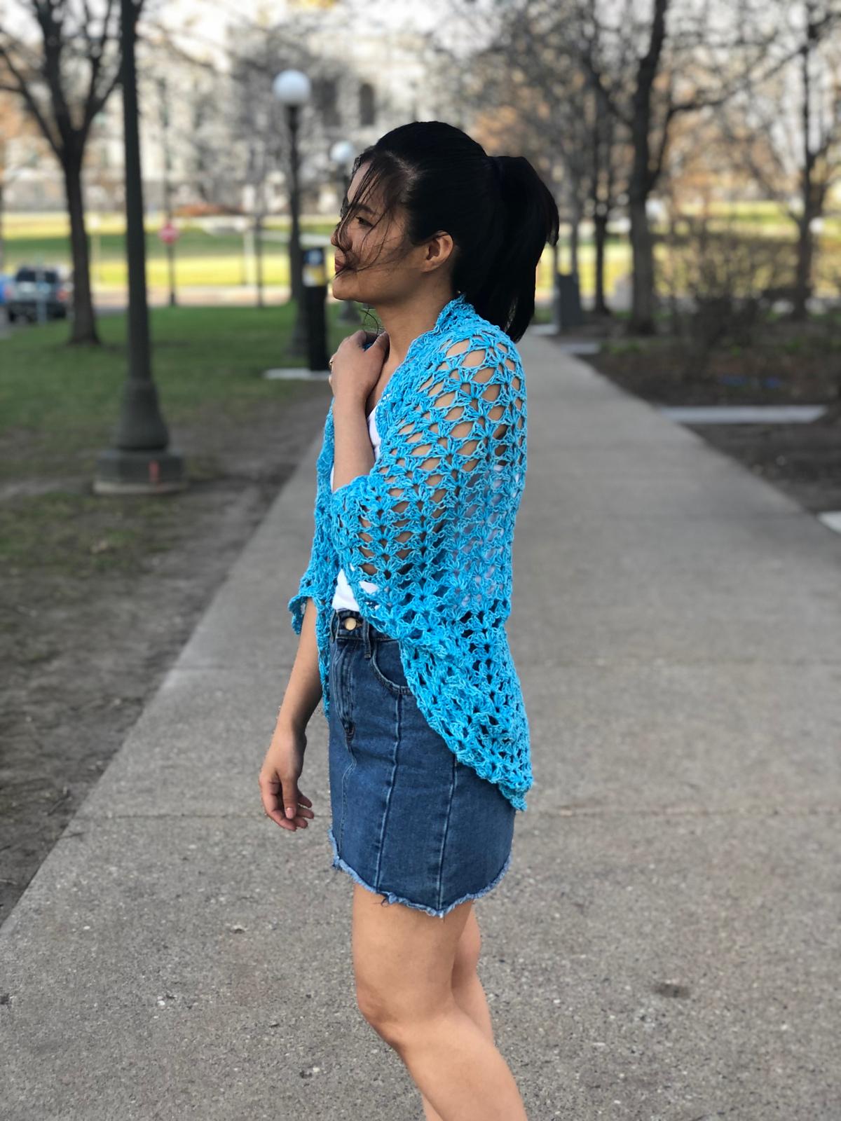 Lace shell shrug