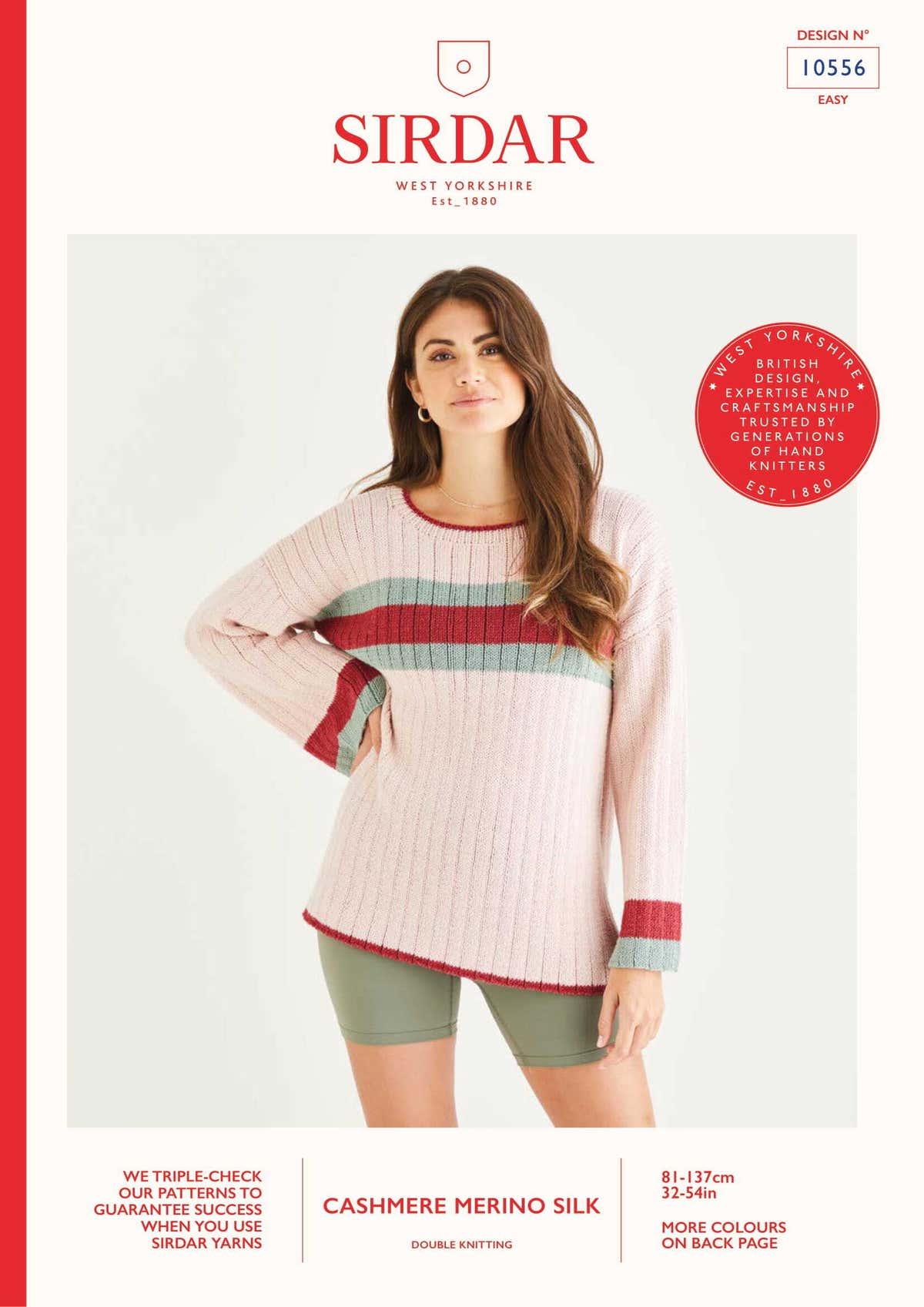 Sirdar Ribbed Sweater Jumper Knitting Pattern