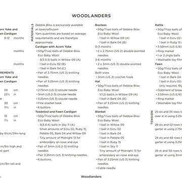 Debbie Bliss Woodlanders Knitting Pattern