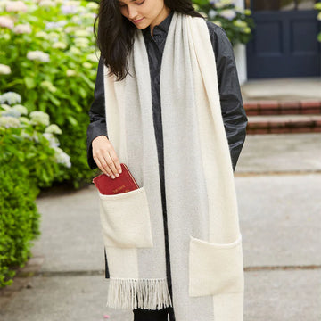 Churchmouse Studio Graphic Two-Tone Wrap & Scarf in Rowan Kid Classic/Berroco Ultra Alpaca
