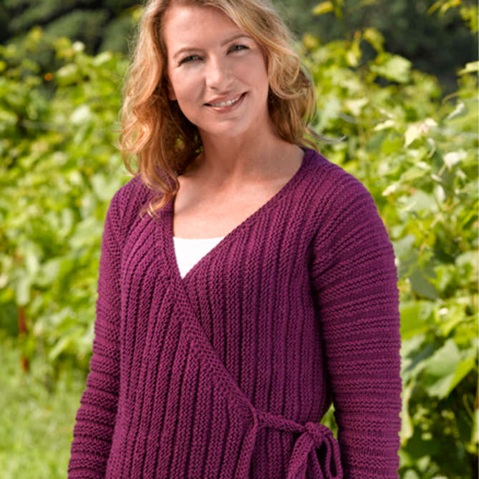 Valley Yarns Market Street Tied Cardigan Knitting Pattern