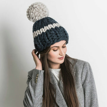 Jumbo Pom Hat Knitting Pattern