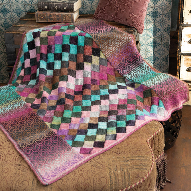 Noro Mosaic & Entrelac Blanket Knitting Pattern