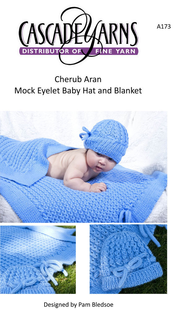 Cascade Yarns A Mock Eyelet Baby Hat & Blanket Knitting