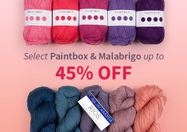 Up to 45% off select Paintbox & Malabrigo Yarns