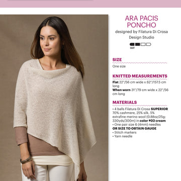 Filatura Di Crosa Ara Pacis Poncho Cape Knitting Pattern