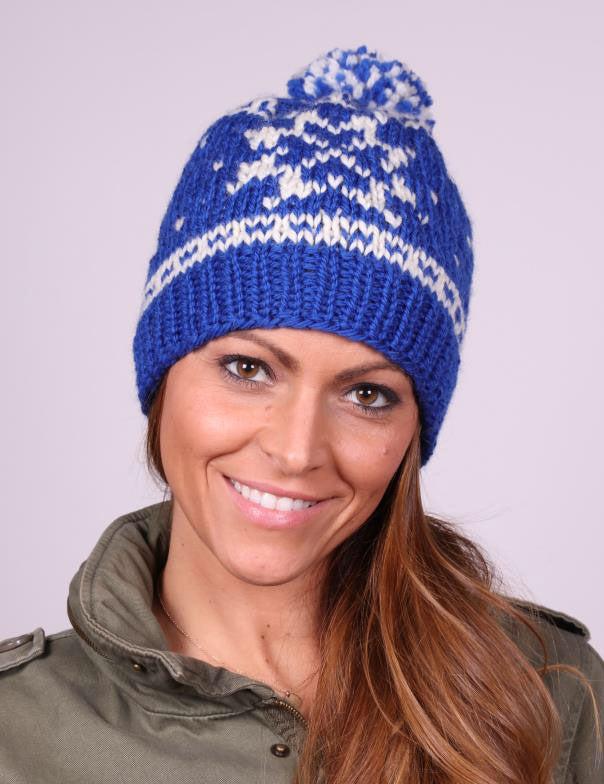 Fairisle Snowflake Hat in Plymouth Yarn Galway Chunky - F719 - PDF