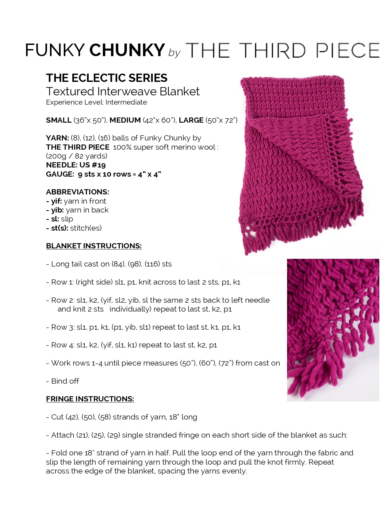 Third Piece The Hamptons Blanket Knitting Pattern