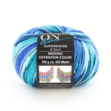 OnLine Supersocke 357 Merino Extrafine - Color 4-Ply Yarn - Merino Wool 4 Ply
