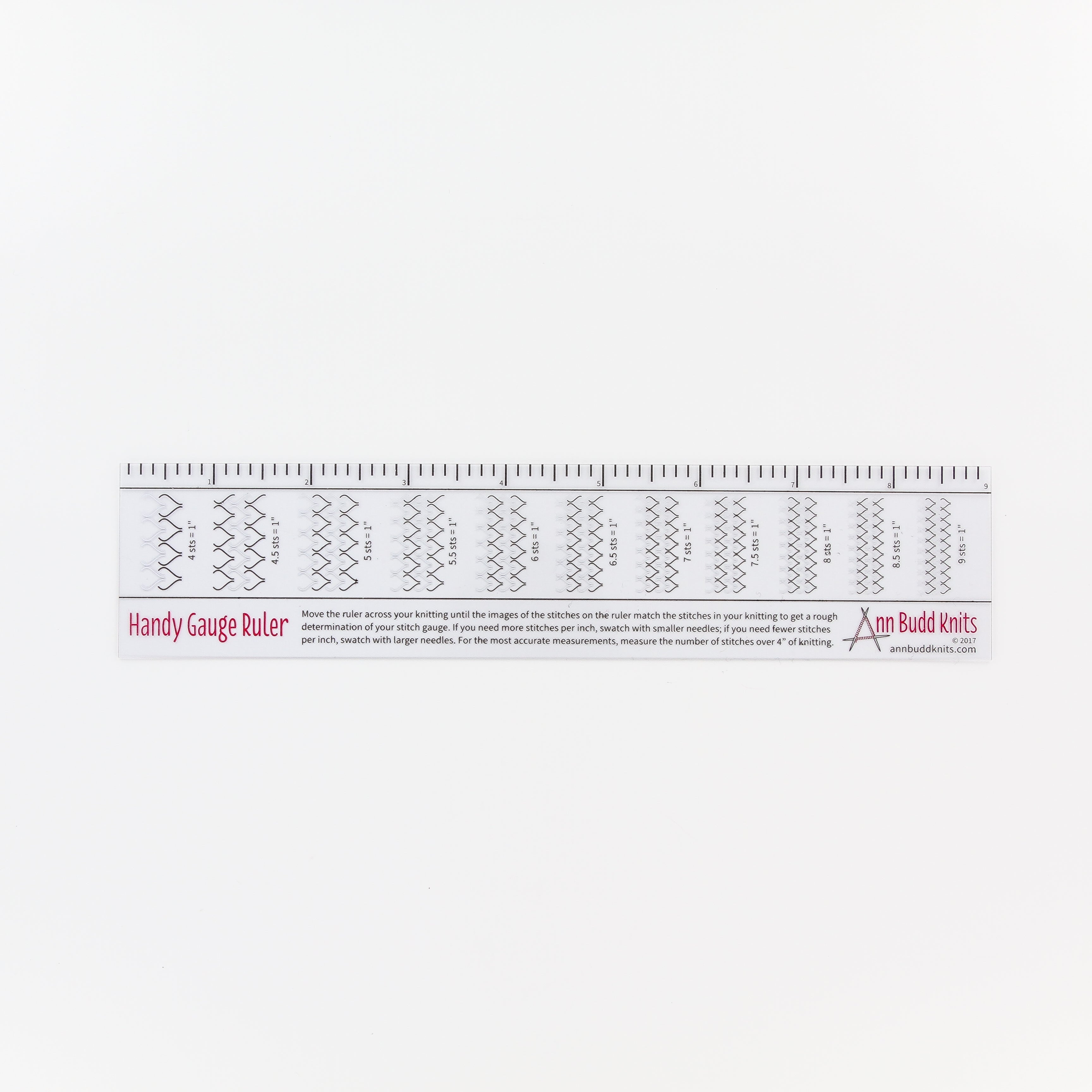 Ann Budd Knits Handy Gauge Ruler